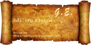 Gálfy Elvira névjegykártya